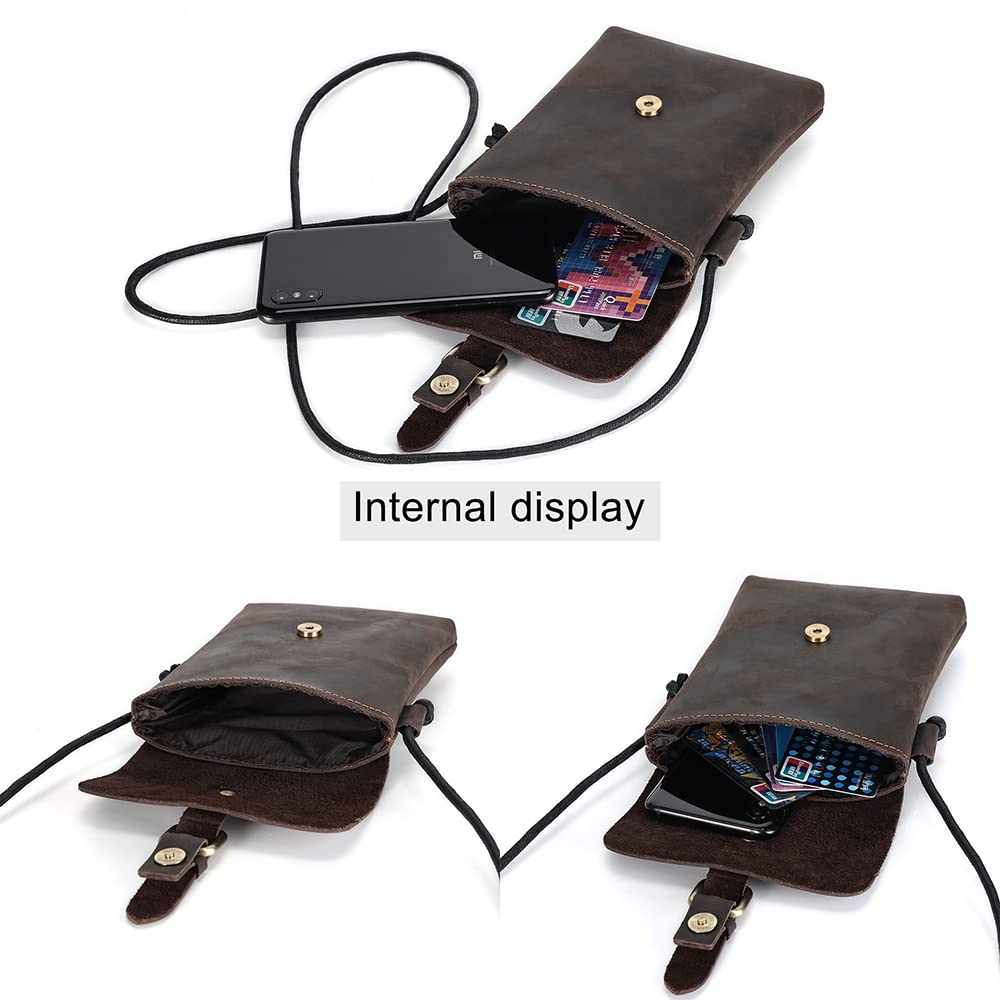 LWBTOSEE Mini Crossbody Shoulder Bag - Genuine Leather Small Messenger Bag for Men - Phone Pouch & Essentials Organizer - Perfect for Travel, Work & Daily Use