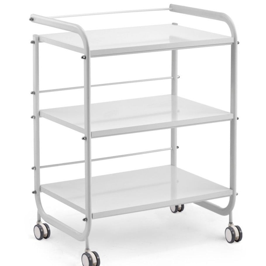 Beauty Metal Frame 3-Tier Rolling Cart ST421 - Organizer for Salon, Bathroom, Kitchen & Office Storage