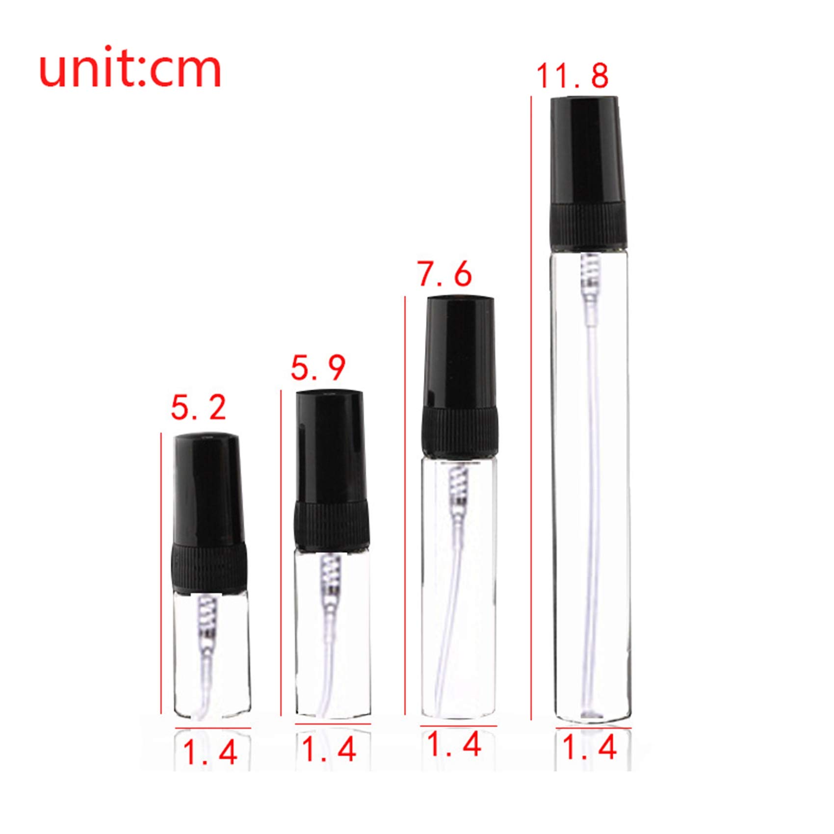 20Pcs 2ml Mini Portable Glass Perfume Bottles - Travel Size Empty Refillable Spray Bottles for Perfume, Essential Oils & Cosmetics | Perfect for Travel, Gym, Purse & DIY Projects