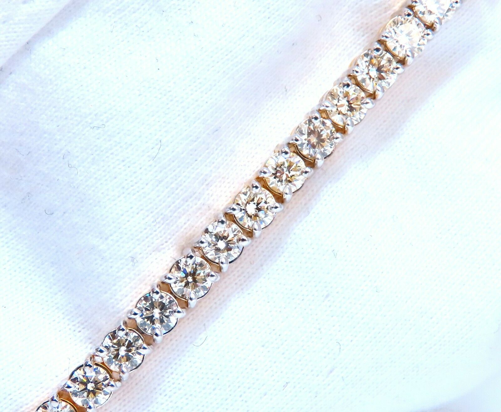 8.35ct Natural Round Brilliant Diamond Tennis Bracelet in 14K White Gold - Elegant Jewelry for Women, Perfect for Weddings, Anniversaries & Special Occasions