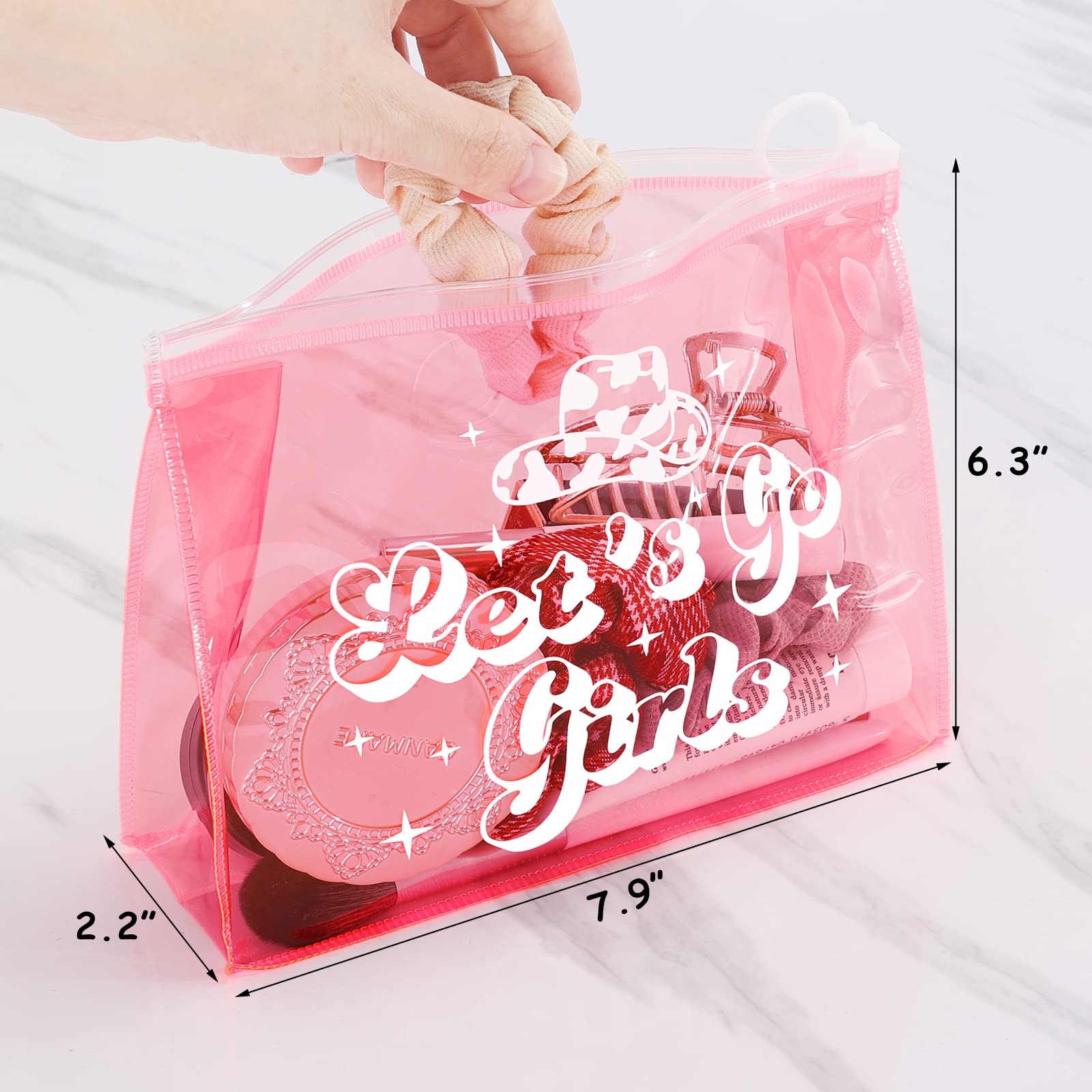 7 Pcs Retro Disco Cowgirl Makeup Bags - Holographic Cosmetic Bags with Zipper for Bachelorette Party, Girls Trip & Gift Ideas | Perfect for Travel, Bridal Showers & Festival Essentials