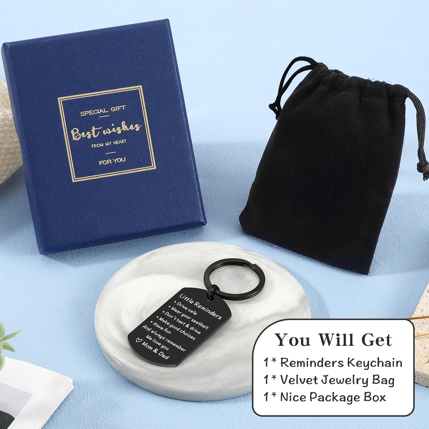 Best Safe Driving Keychain Gift for 16 Year Old Teens - Thoughtful Present for Daughter, Son, New Drivers - Perfect for Birthday, Christmas & Graduation - Car Accessories for Safe Driving Awareness