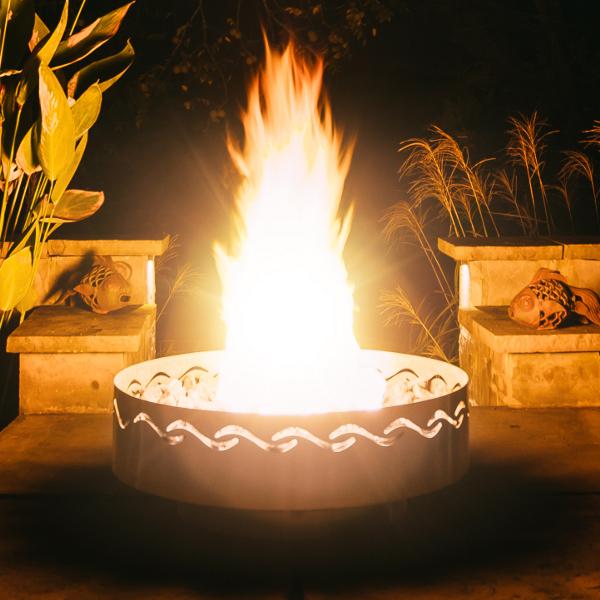 Fire Surfer Outdoor Fire Pit - Portable & Durable Steel Fire Bowl for Backyard, Camping, and Beach Bonfires - Perfect for Roasting Marshmallows & Relaxing Under the Stars