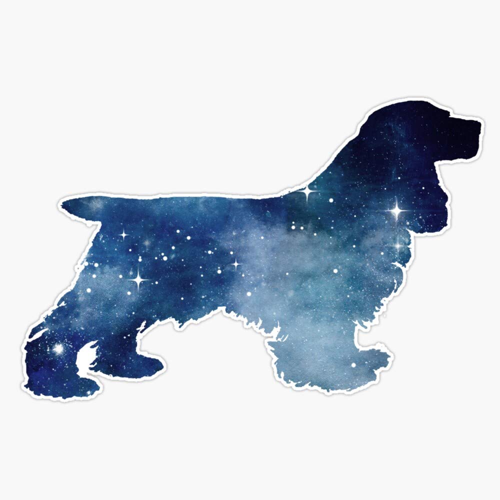 Cocker Spaniel Silhouette Vinyl Waterproof Sticker Decal - 5 Inch Durable Car, Laptop, Wall, Window Decoration - Perfect for Pet Lovers, DIY Home Decor & Personalizing Your Belongings
