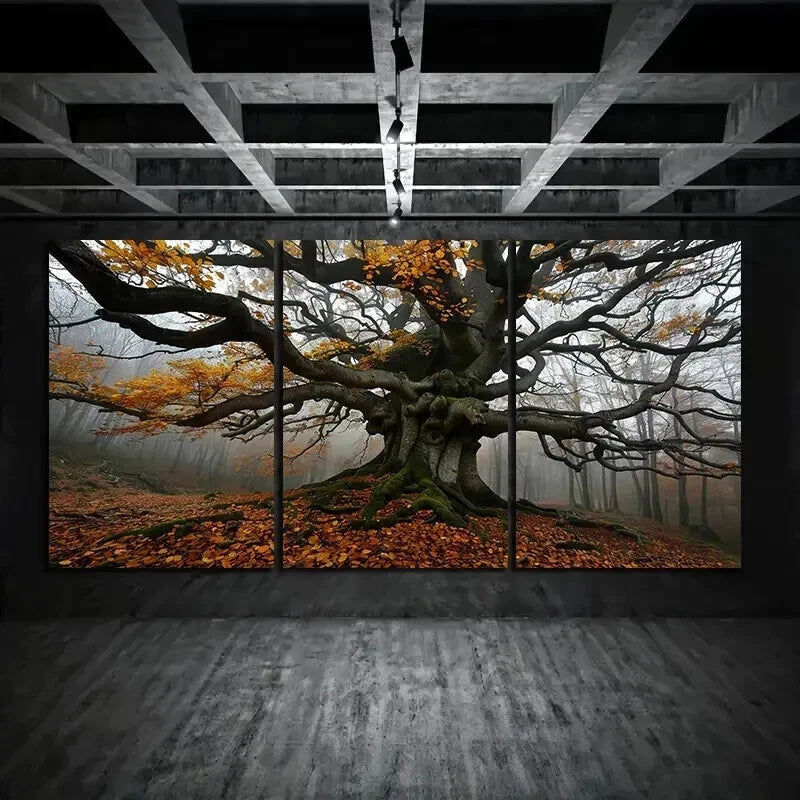 3-Piece Autumn Tree Branches Wall Art Set - Framed Canvas 50x70cm | High Quality Print | Australian Made | Ready to Hang | Perfect for Living Room, Bedroom & Office Decor