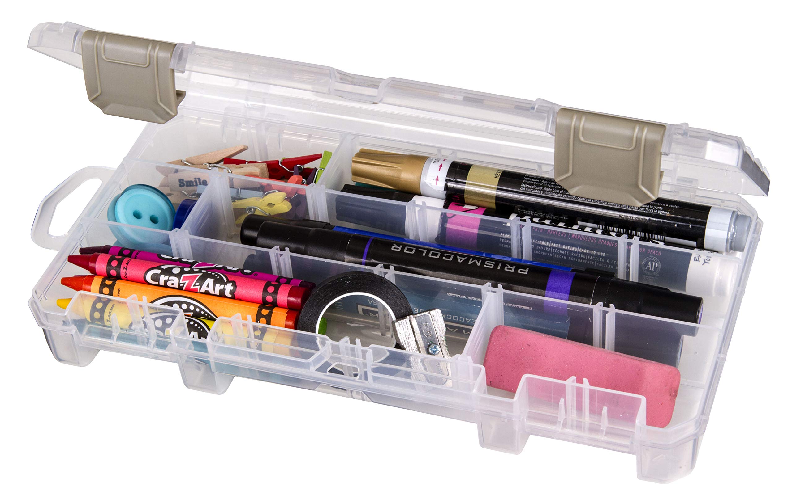 ArtBin 3003AB Solutions Small Plastic Storage Box with Removable Dividers - Art & Craft Supply Organizer for Beads, Buttons & DIY Projects - Perfect for Home, Office & Classroom Organization
