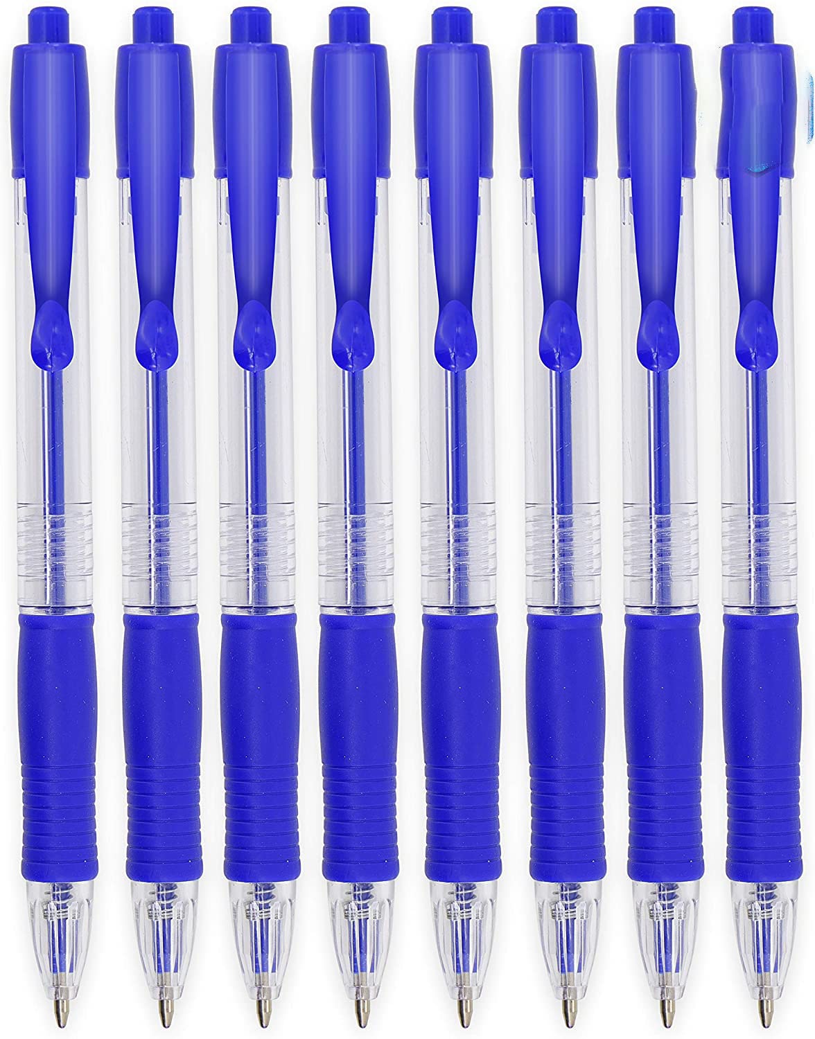 4 Pack Blue Retractable Ballpoint Pens - Smooth Writing, Comfort Grip, Stylish Design for Home, School, Office & Workspace | Perfect for Note Taking, Journaling & Daily Use by Emraw