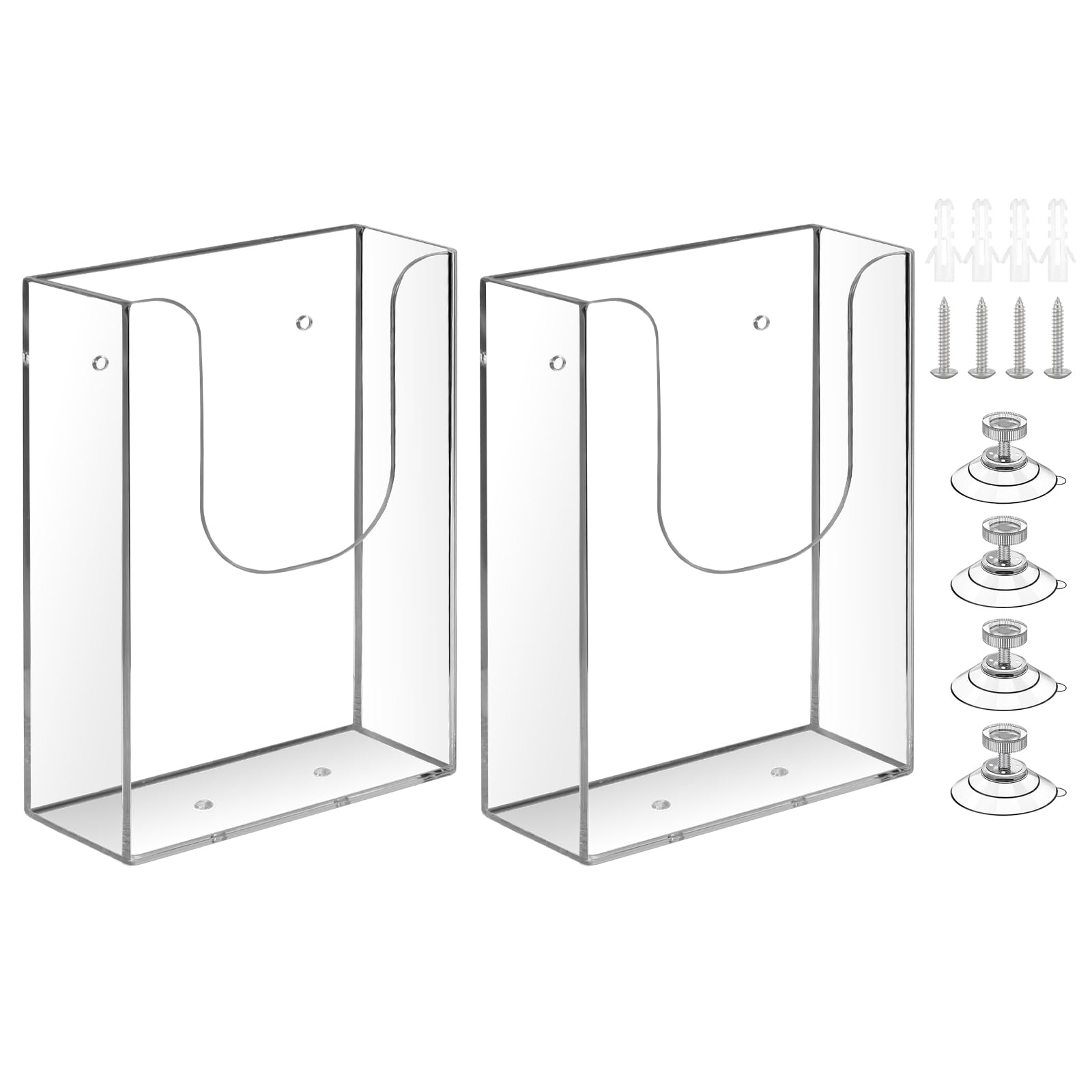 Zavekia Clear Wall Mounted Brochure Holder - 4 x 6 Inches Literature Organizer for Flyers, Menus & Pamphlets (2 Pack) - Perfect for Restaurants, Hotels, Offices & Retail Stores