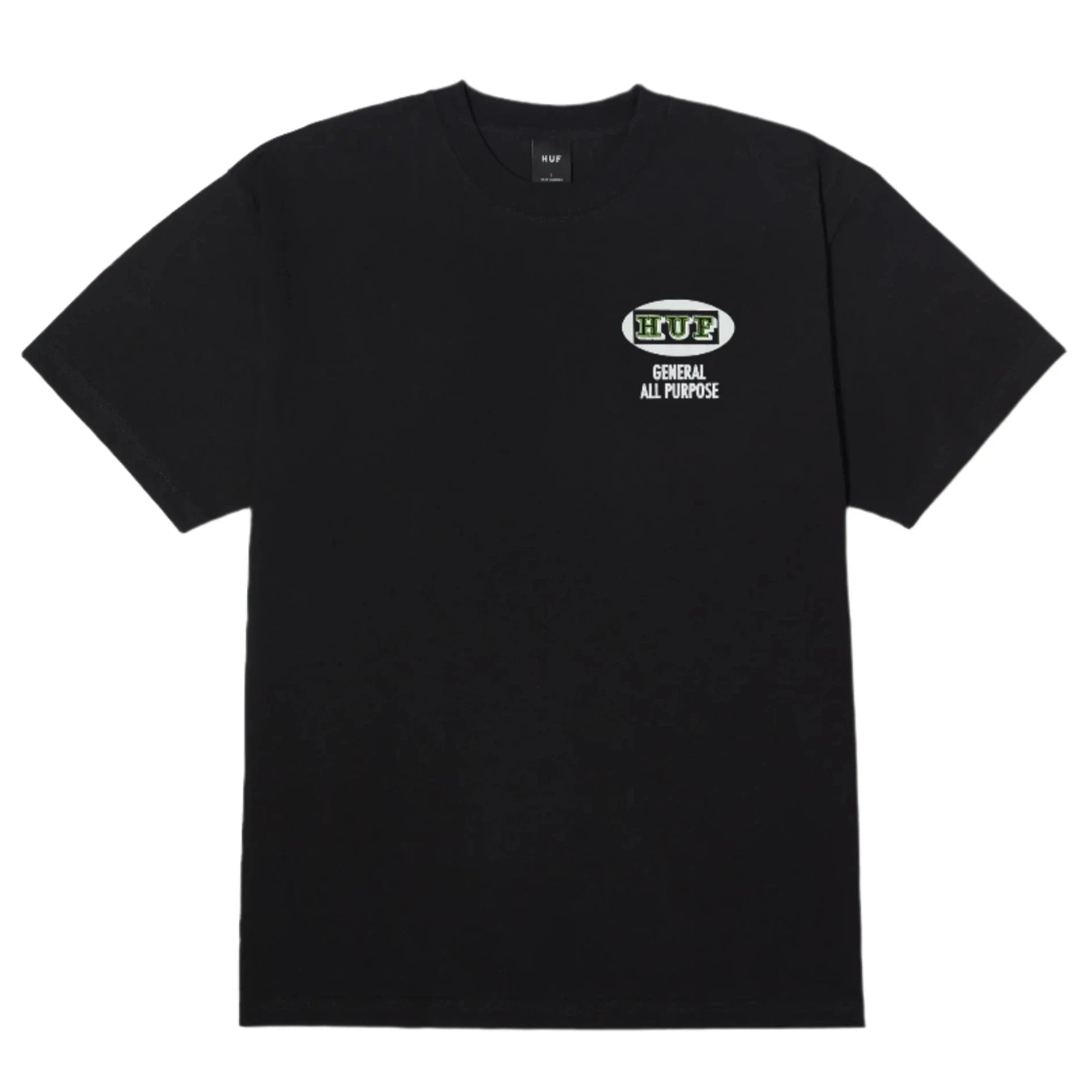 Huf All Purpose T-Shirt for Men & Women - Soft Cotton Black Tee - Casual Wear, Street Style, Everyday Comfort
