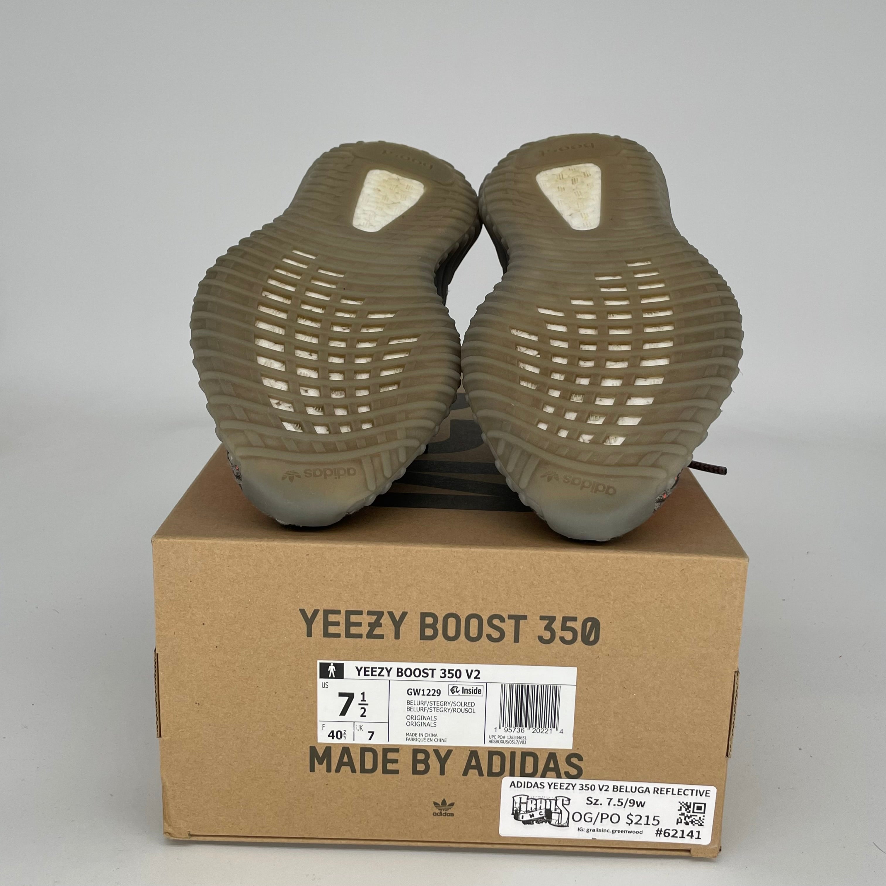 Adidas Yeezy Boost 350 V2 Beluga Reflective Sneakers - Men's Size 7.5 (GW1229) | Limited Edition Running Shoes for Streetwear & Casual Outfits