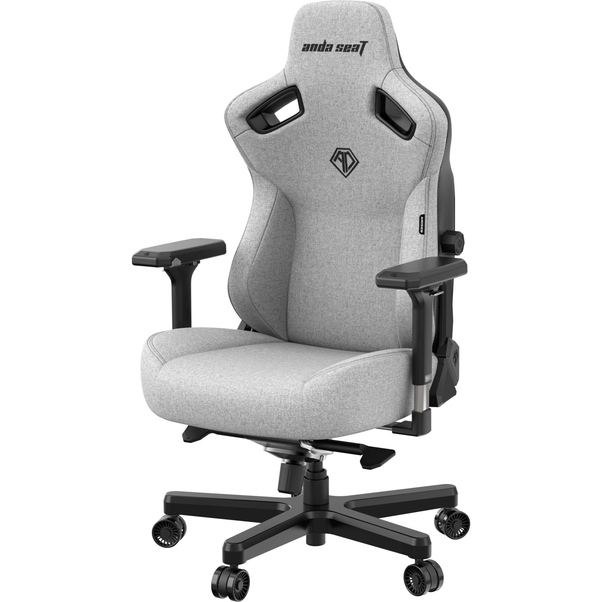 Anda Seat Kaiser 3 Series XL Premium Ergonomic Gaming Chair - Grey Fabric for PC, Console & Office Use - Comfortable Computer Chair for Long Gaming Sessions & Work