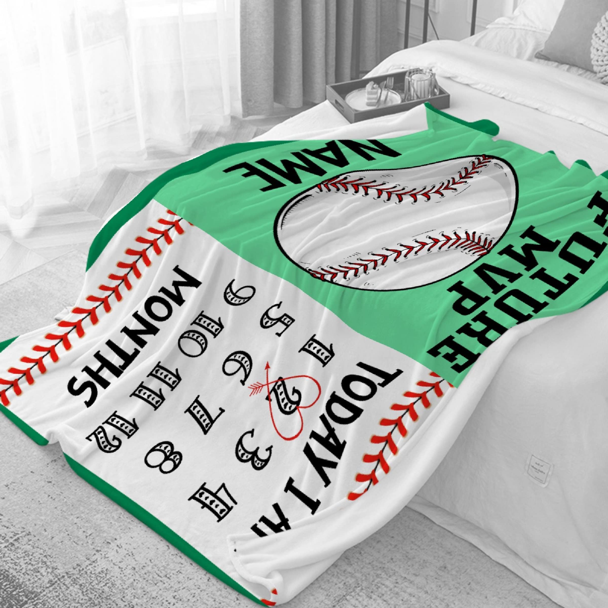 Personalized Baby Month Blanket with Name - Custom Newborn Milestone Blanket for Boys & Girls | 90