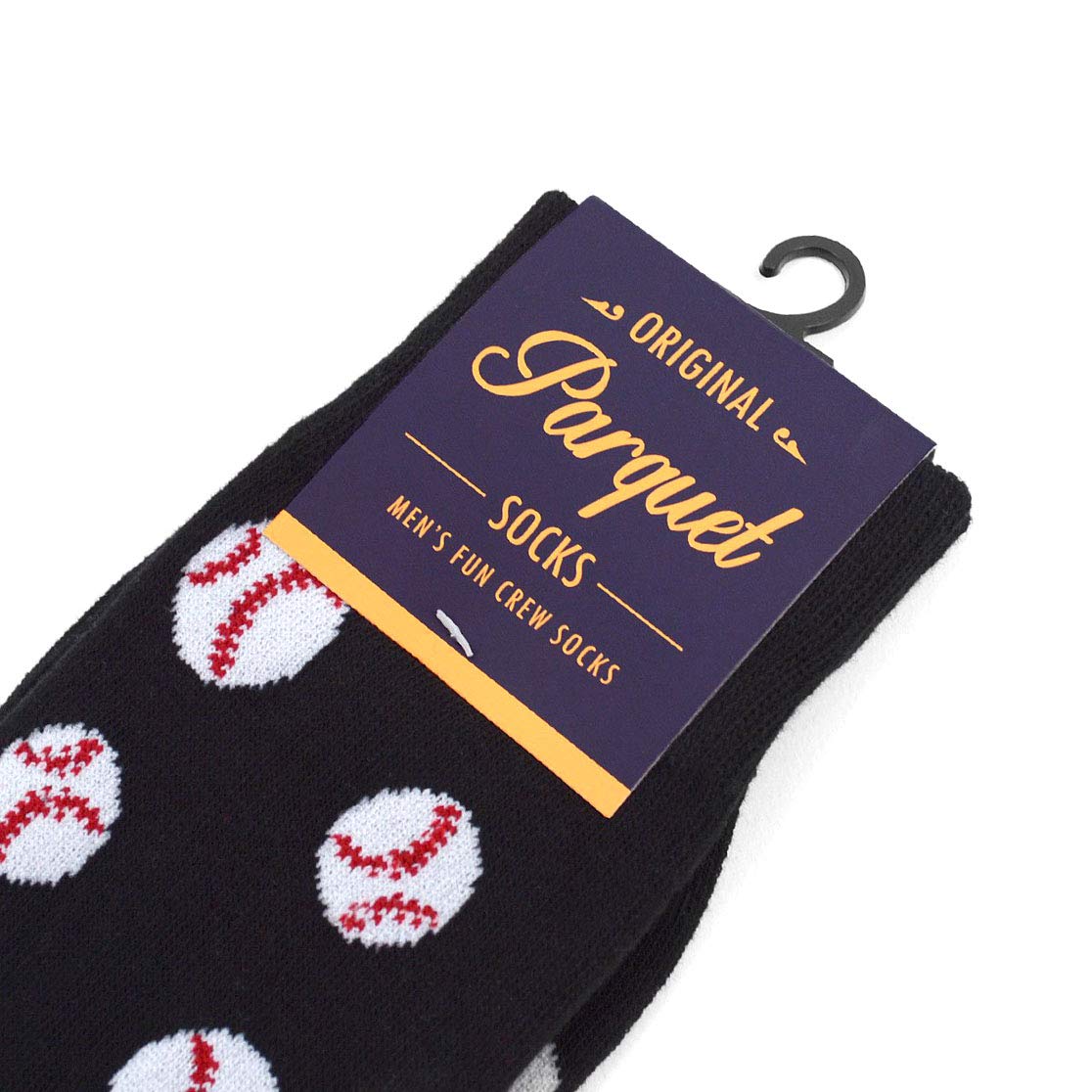 Men's Baseball Novelty Socks - Black, White & Red Striped Crew Socks for Sports Fans | Perfect for Baseball Games, Gifts & Casual Wear