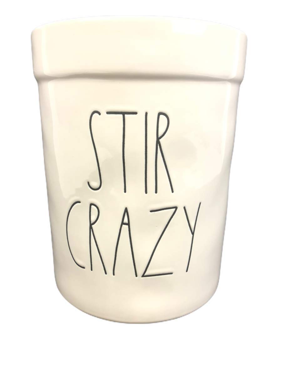 Rae Dunn by Magenta Ceramic Utensil Holder - Stir Crazy Design - Perfect for Kitchen Countertop Organization & Cooking Utensil Storage