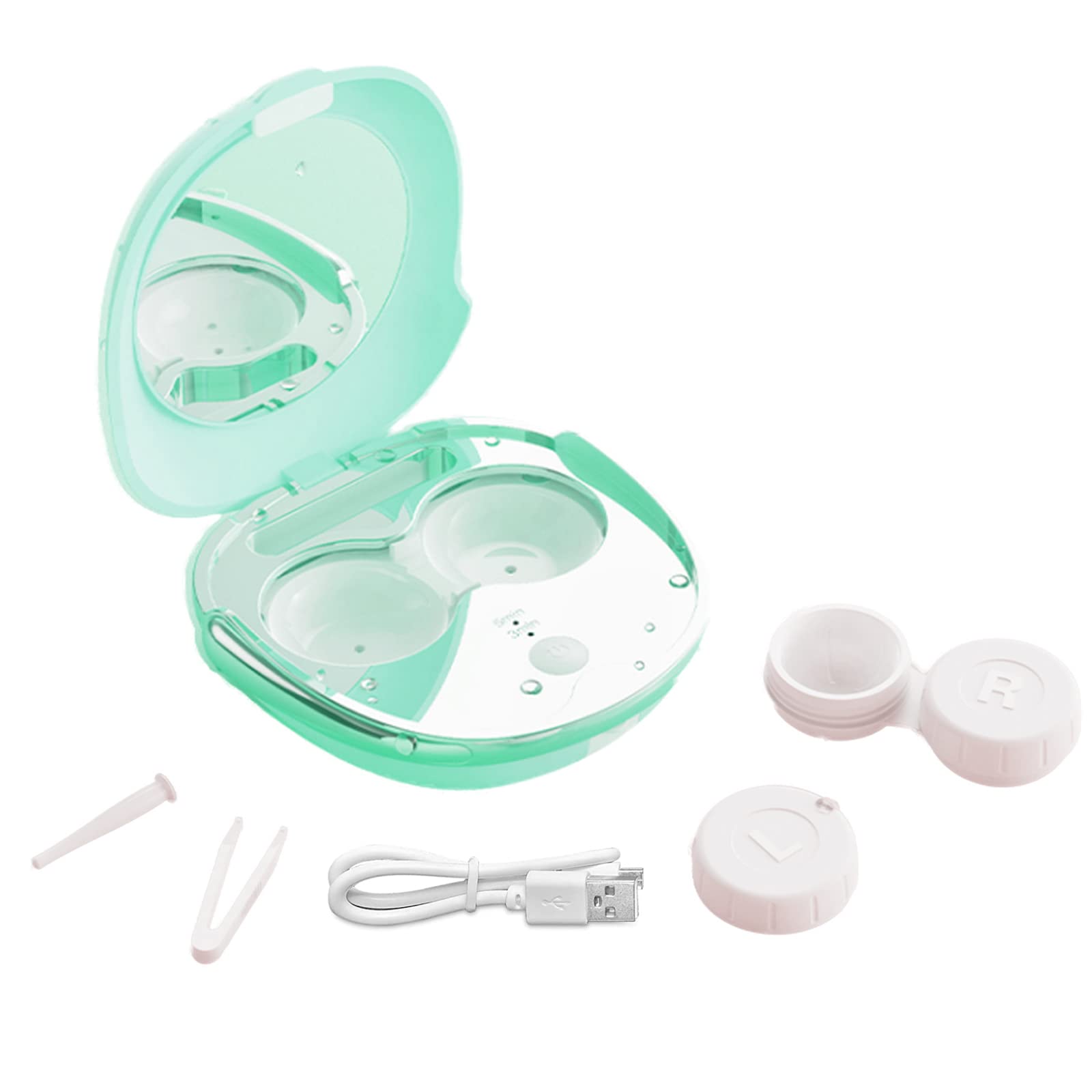 Ligtchser Portable Ultrasonic Contact Lens Cleaner Machine with USB Charger | For Soft, Colored, RGP & Ortho-K Lenses | Travel-Friendly Eyewear Care Solution for Home & Travel Use
