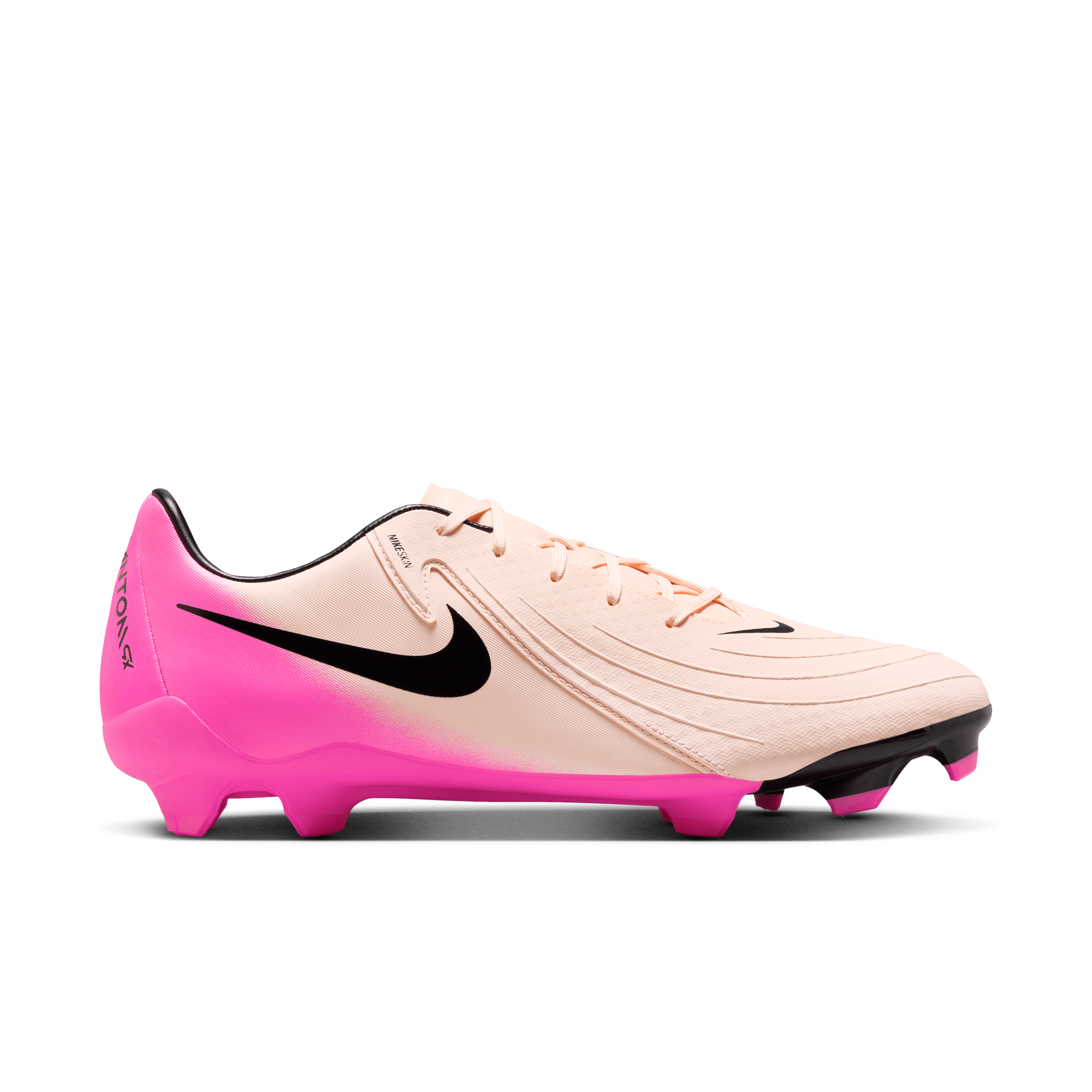 Nike Phantom GX 2 Academy FG/MG Soccer Cleats - Crimson Tint/Black/Pink Blast - Firm Ground & Multi-Ground Football Boots for Men - Perfect for Training and Matches