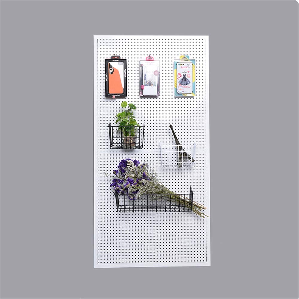 White Metal Pegboard Hooks - 100x70cm Wall Mount Tool Organizer for Garage, Workshop & Small Space Storage | Durable Nail Board with Standard Tool Hangers | Home & Office Shelving Solution