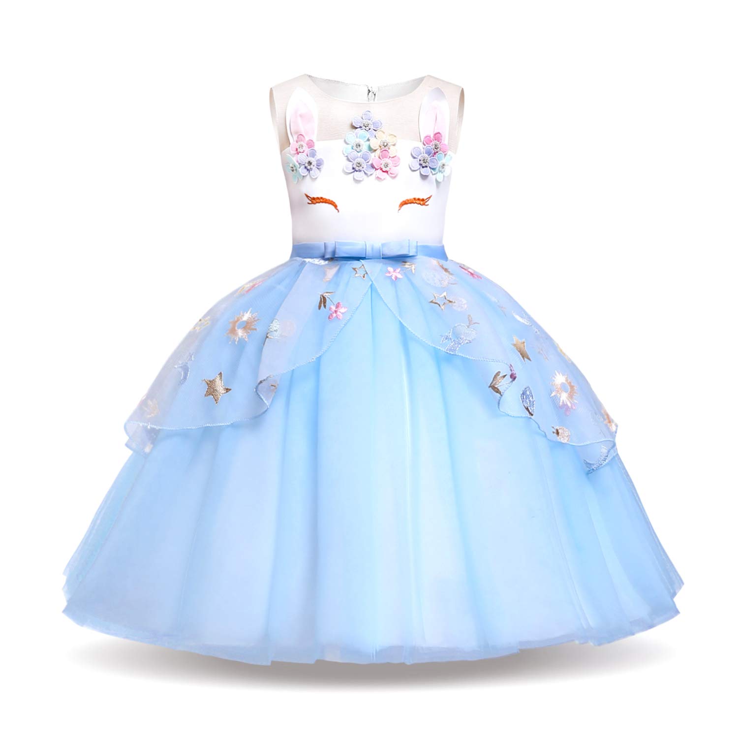 Rainbow Unicorn Costume for Toddler Girls - Princess Birthday Party Dress, Halloween Outfit & Dress Up Gown - Perfect for Birthday Celebrations, Halloween Parties & Dress-Up Playtime