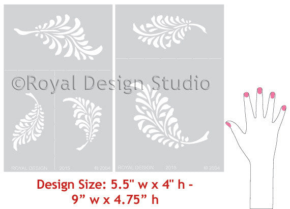 Falling Feathers Wall Stencil - Reusable DIY Decorative Painting Template for Home & Nursery - Perfect for Bedroom, Living Room, and Kids Room Decor