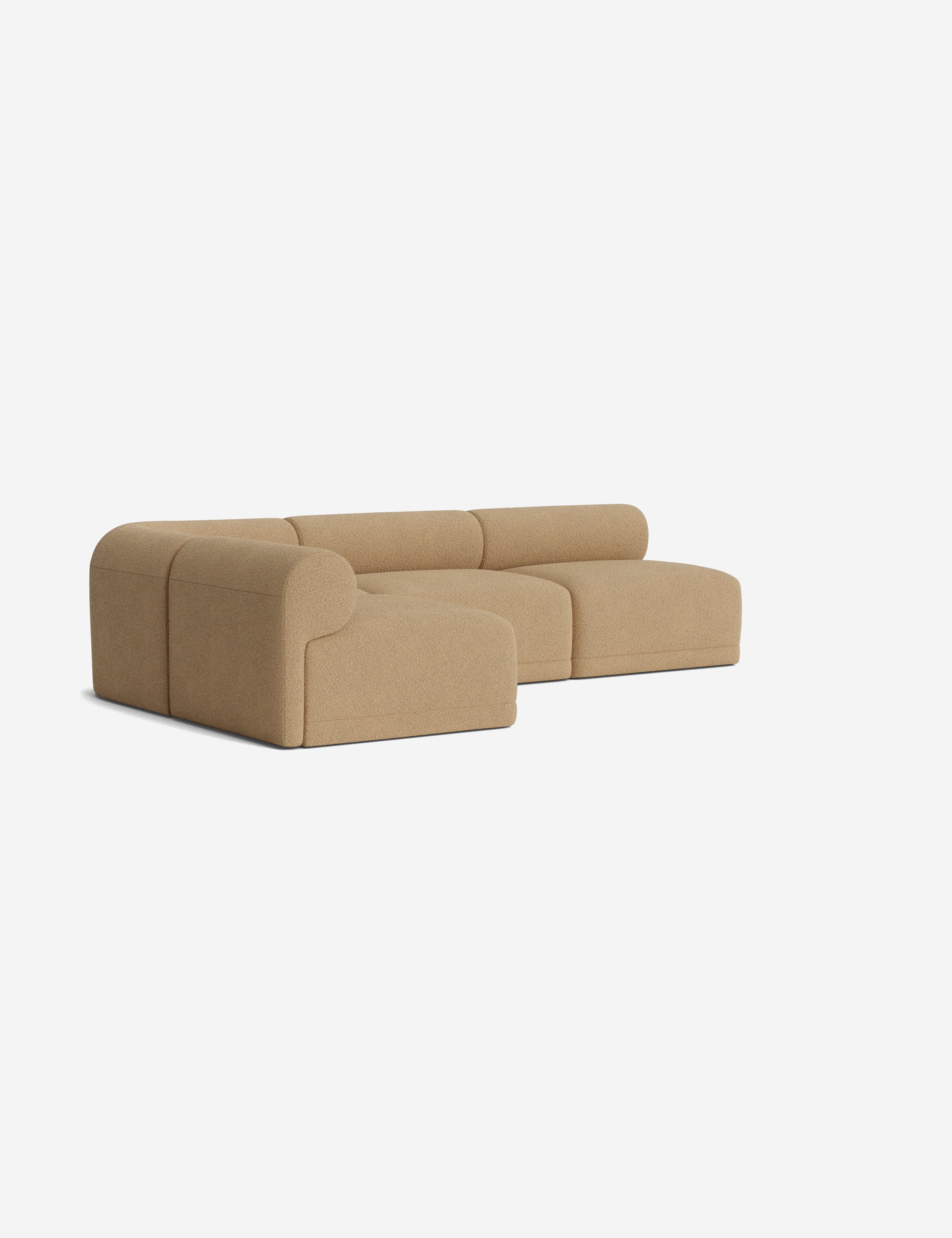 Modern Carson Sectional Sofa - Comfortable L-Shaped Couch with Reversible Chaise for Living Room, Family Room & Home Theater - Soft Fabric Upholstery & Sturdy Wood Frame