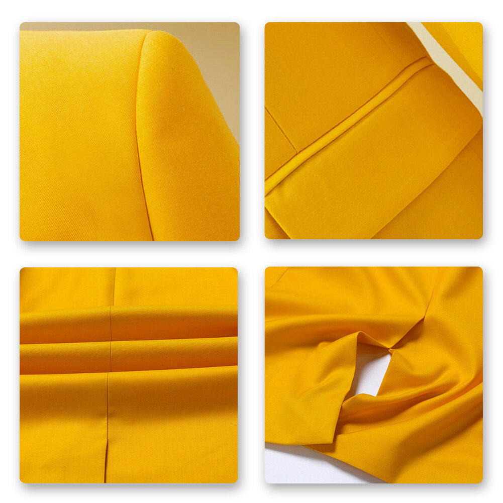 Stylish Yellow Single Button Casual Blazer for Women | Office Wear, Business Outfits & Party Dresses | Perfect for Work, Meetings and Special Occasions