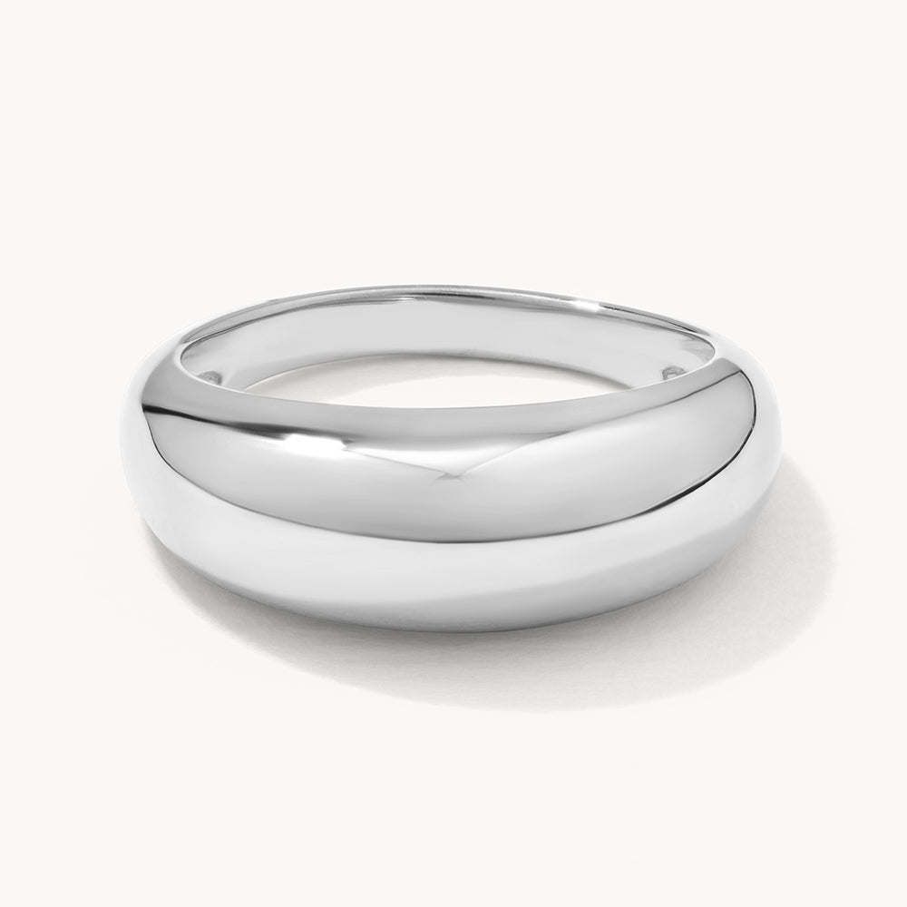 Stylish Silver Curve Dome Pinky Ring for Women - Perfect for Parties, Weddings & Everyday Fashion