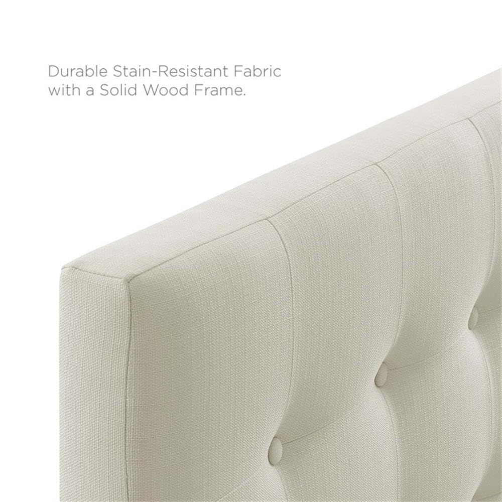 Roseberry Kids Modern Fabric Upholstered Queen Panel Headboard in Ivory - Soft & Durable Bed Frame Headboard for Girls' & Boys' Bedrooms, Nursery Decor, Kids Room Makeover
