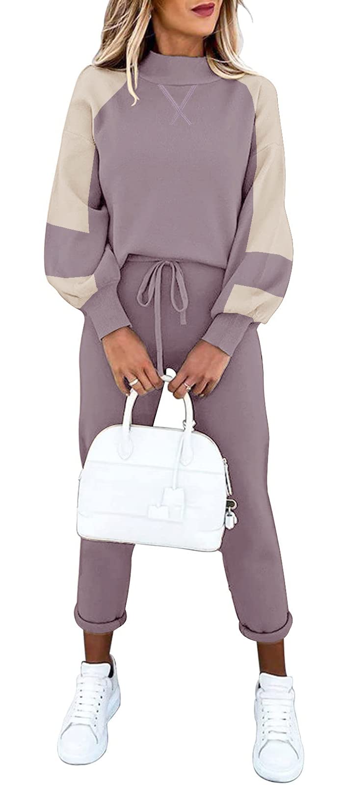 ETCYY Women's 2-Piece Lounge Set - Soft Long Sleeve Sweatshirt & Comfortable Sweatpants Outfit | Cozy Home Wear, Yoga Pants, Casual Loungewear for Women