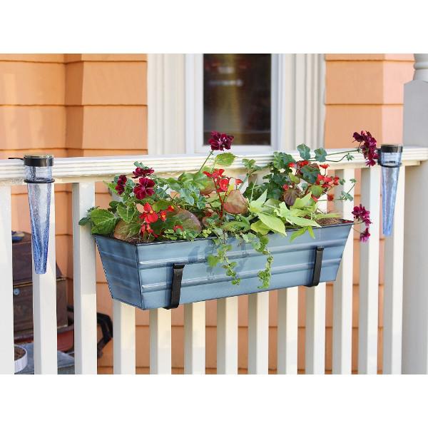 Decorative Flower Box with Wall Brackets - Hanging Planter for Indoor & Outdoor Garden Decor - Perfect for Windows, Balconies, and Patios