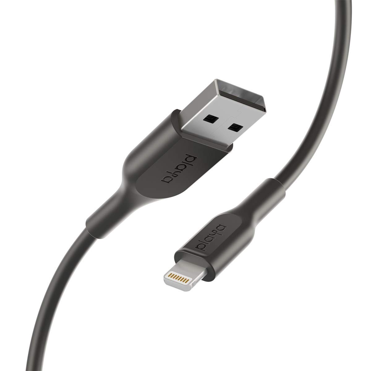 MFi Certified Lightning to USB Cable 6ft - Fast Charging & Sync for iPhone 14/13/12/11/X/8/7/6/SE - Durable Nylon Braided Black Cable for Home, Office & Travel Use