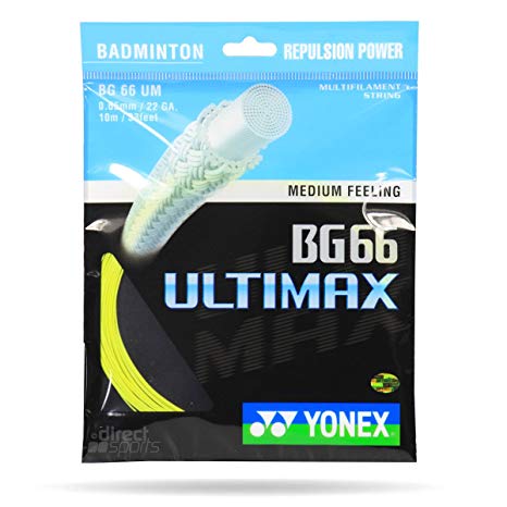Yonex BG 66 Ultimax Badminton String - High Performance Badminton Racket String for Professional Players - Perfect for Tournaments & Training Sessions