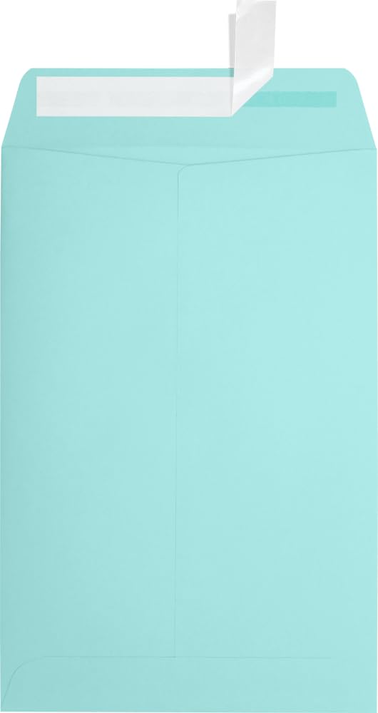 LUXPaper 6 x 9 Open End Envelopes | Self-Seal Peel & Press Envelopes | Seafoam Blue | 80lb. Premium Text Paper | Pack of 1,000 | Perfect for Mailing, Invitations, Business Correspondence & Greeting Cards