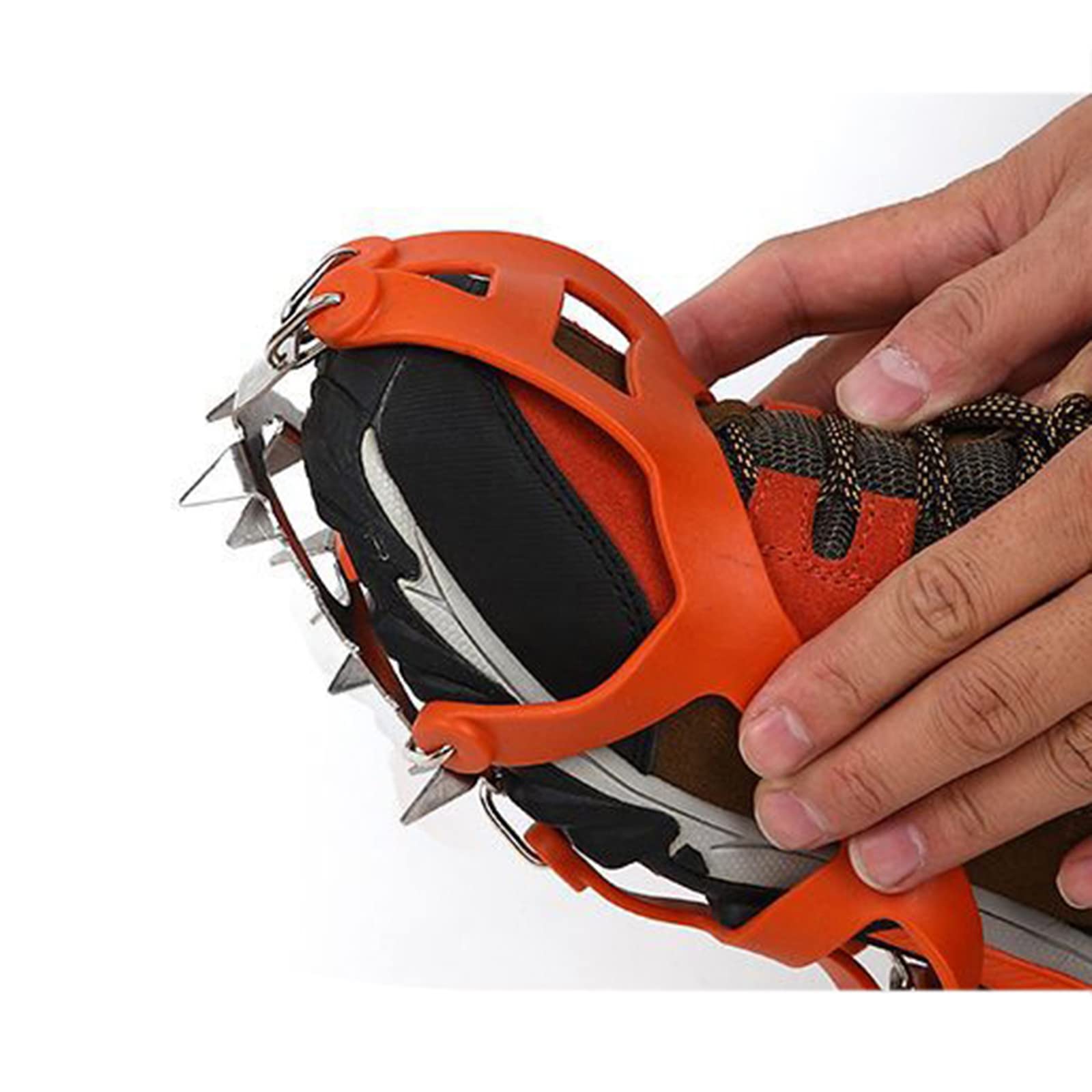 18 Teeth Steel Ice Gripper Spikes for Shoes - Anti Slip Crampons for Hiking, Climbing & Snow Walking - Durable Boot Cleats for Winter Safety & Traction