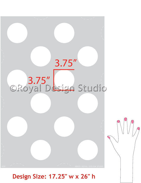 Polka Party Wall Stencil - DIY Home Decor Stencils for Walls, Floors & Furniture - Perfect for Nursery, Kids Room & Party Decorations