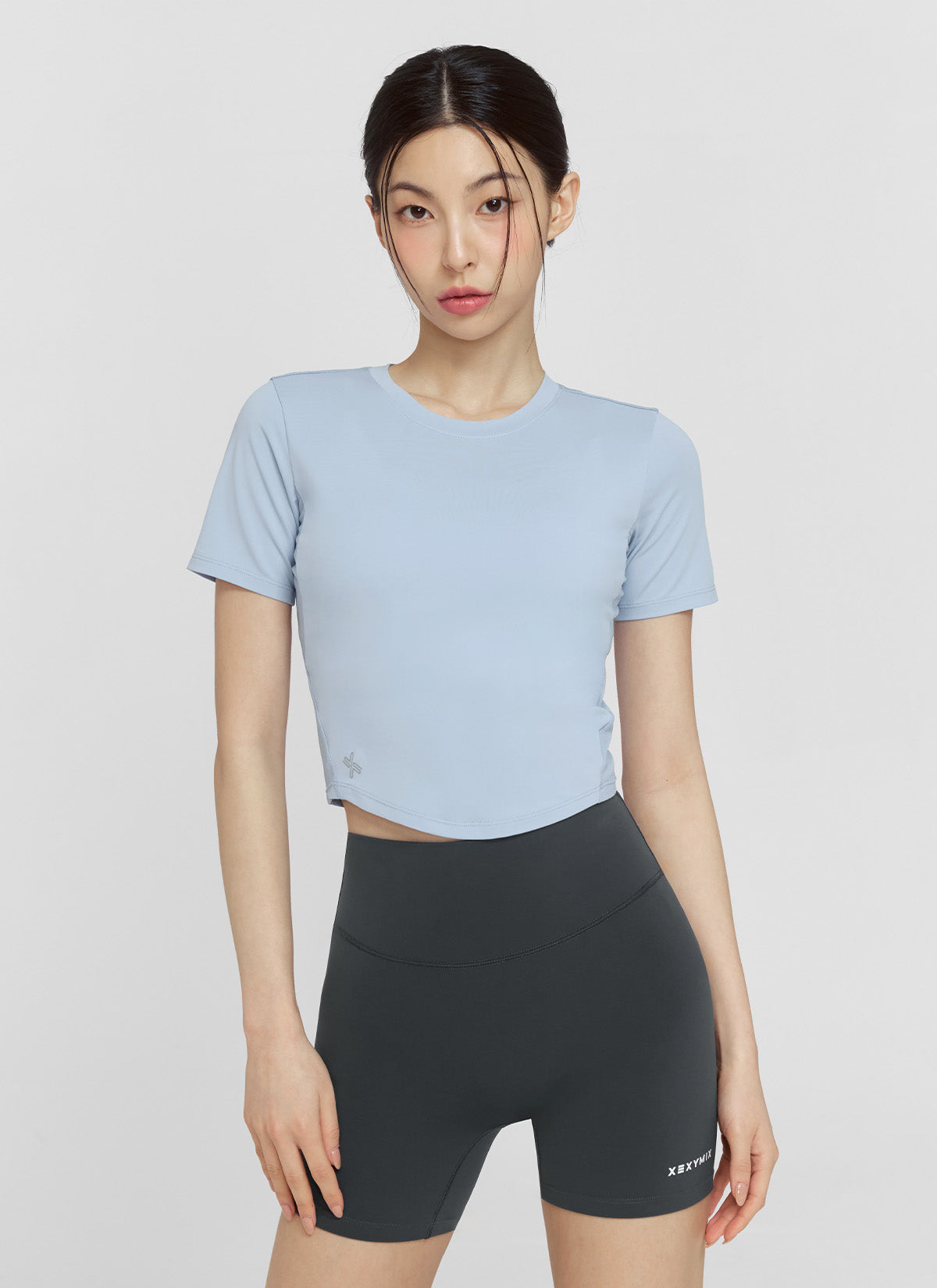 Ice Scent Crop Short Sleeve T-Shirt for Women - Breathable Summer Top for Yoga, Gym & Casual Wear