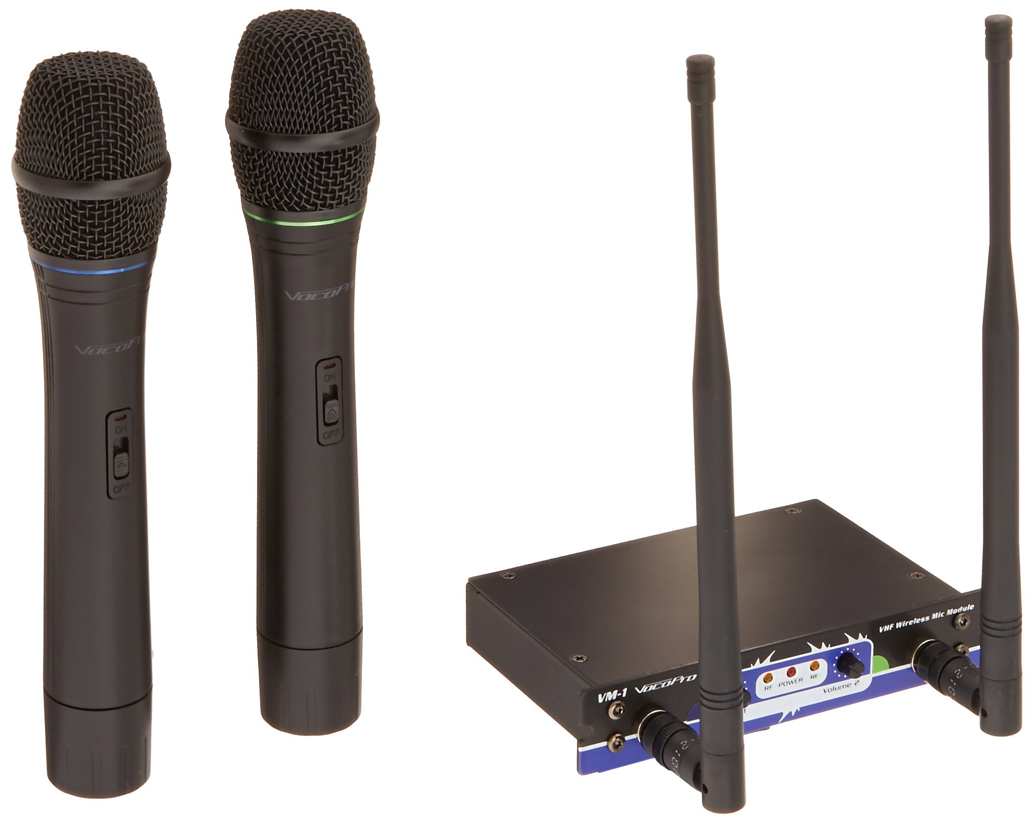 VocoPro VHF-MODULE-3 - 2 Channel Wireless Microphone Module with 2 Wireless Mics | Compatible with SOUNDMAN, CHAMPION-REC/RV, HERO-RV/REC | Perfect for Karaoke, Live Performances & Events