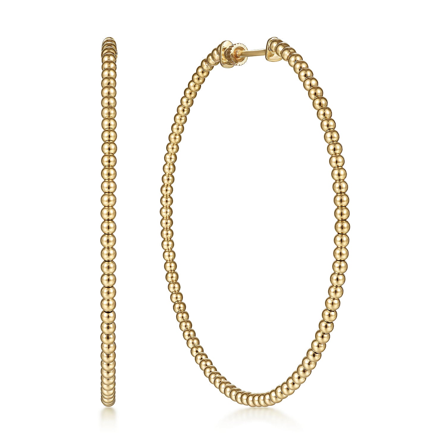14K Yellow Gold Bujukan Classic Hoop Earrings - 60mm (2.36