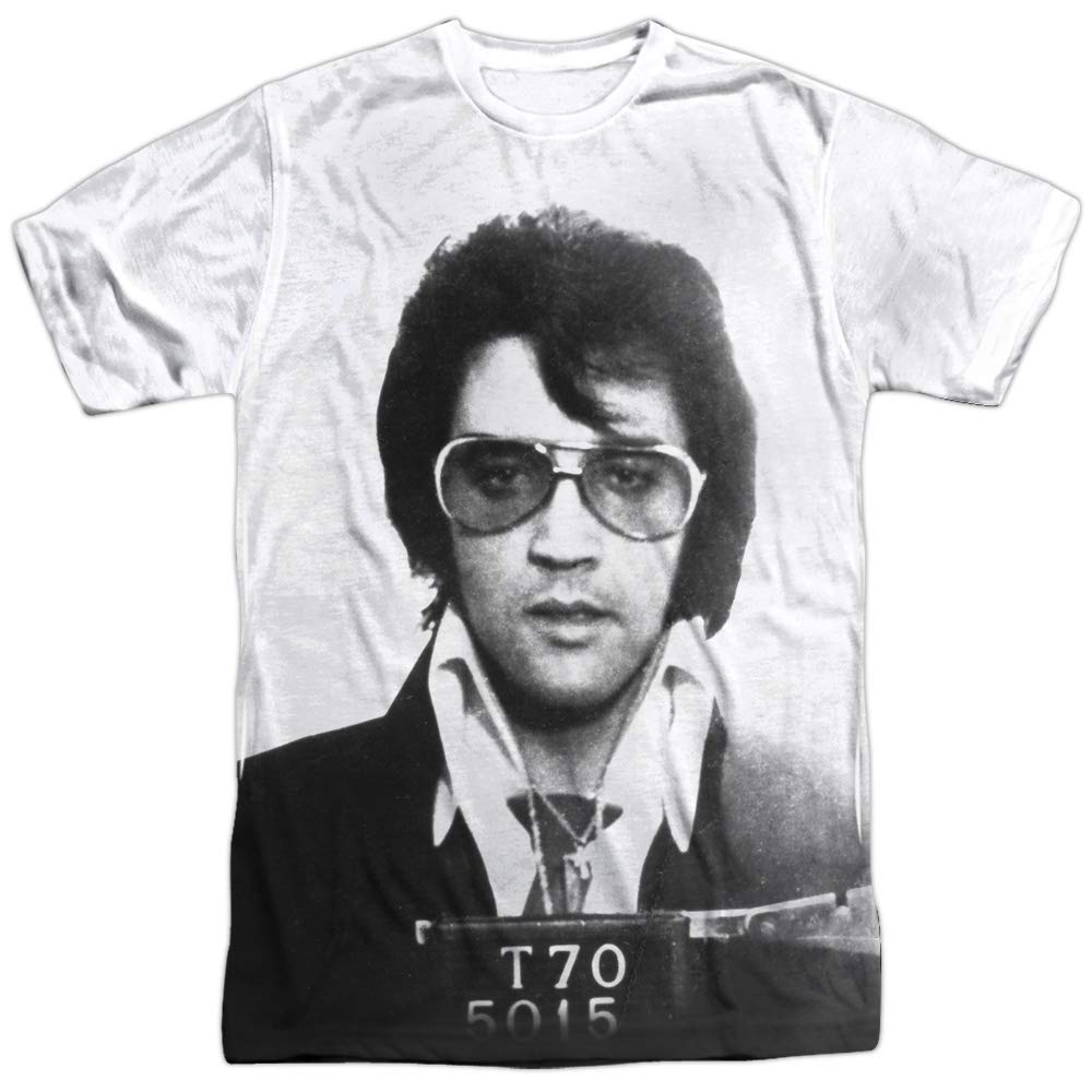 Elvis Presley Mugshot Men's Sublimation T-Shirt - Vintage Rock Music Fan Gift for Concerts & Casual Wear