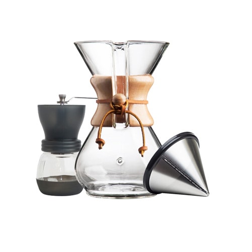 Chemex 6 Cup Pour Over Coffee Maker with Reusable Glass Carafe & Natural Paper Filters - Perfect for Home Brewing, Office Use & Specialty Coffee Lovers