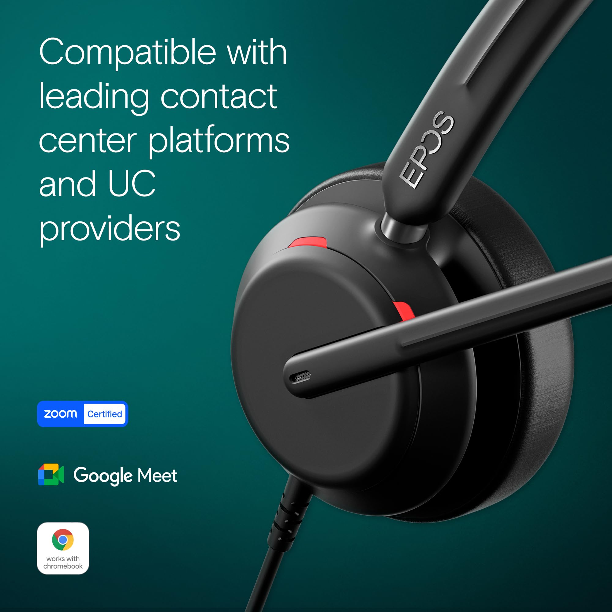 EPOS Impact 760 USB-C/USB-A Wired Office Headset with Noise Cancelling Microphone, In-Line Controls, Clear Audio & Comfortable Ear Cushions - Perfect for Business Calls, Remote Work, Video Conferencing & Online Meetings