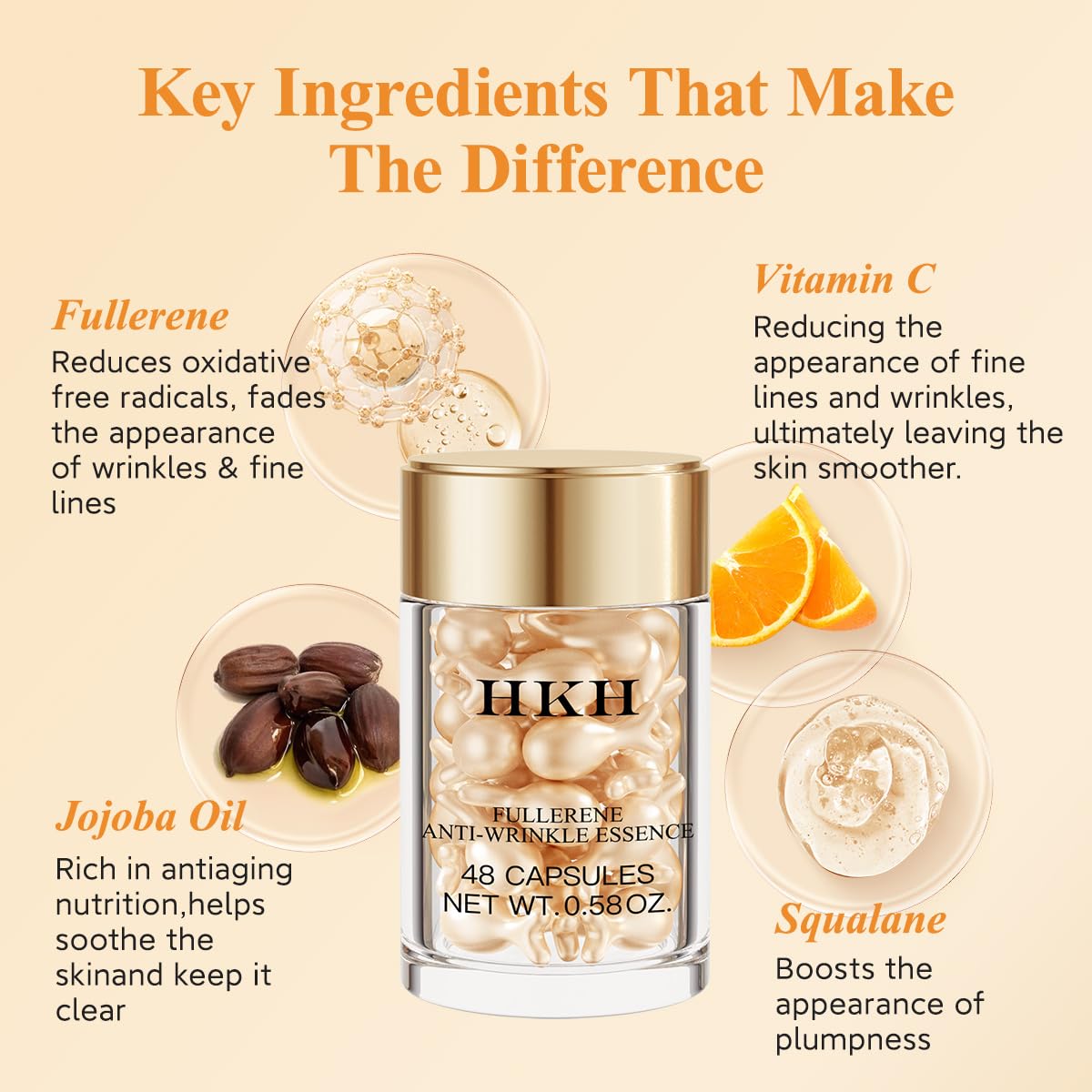 Vitamin C Anti-Aging Face Serum Capsules - Brightening & Hydrating Anti-Wrinkle Treatment for Women | Firming & Smoothing Skincare | Travel-Friendly 48-Pack with Scissors | Perfect for Daily Routine & On-the-Go Use