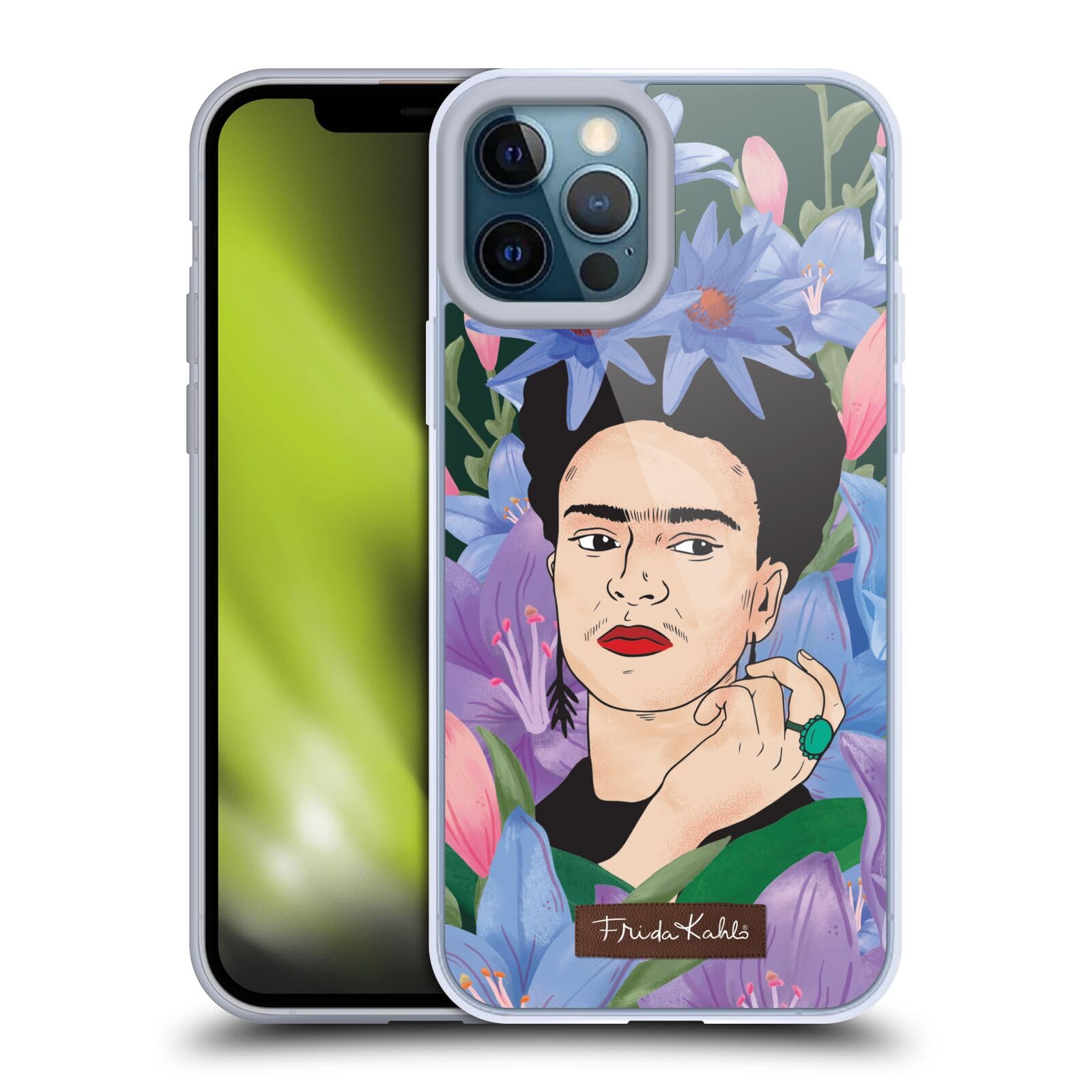 Officially Licensed Frida Kahlo Lilies Portrait Soft Gel Phone Case for iPhone 12 Pro Max - Durable Protective Cover with Artistic Design - Perfect for Everyday Use, Gift Giving & Frida Kahlo Fans