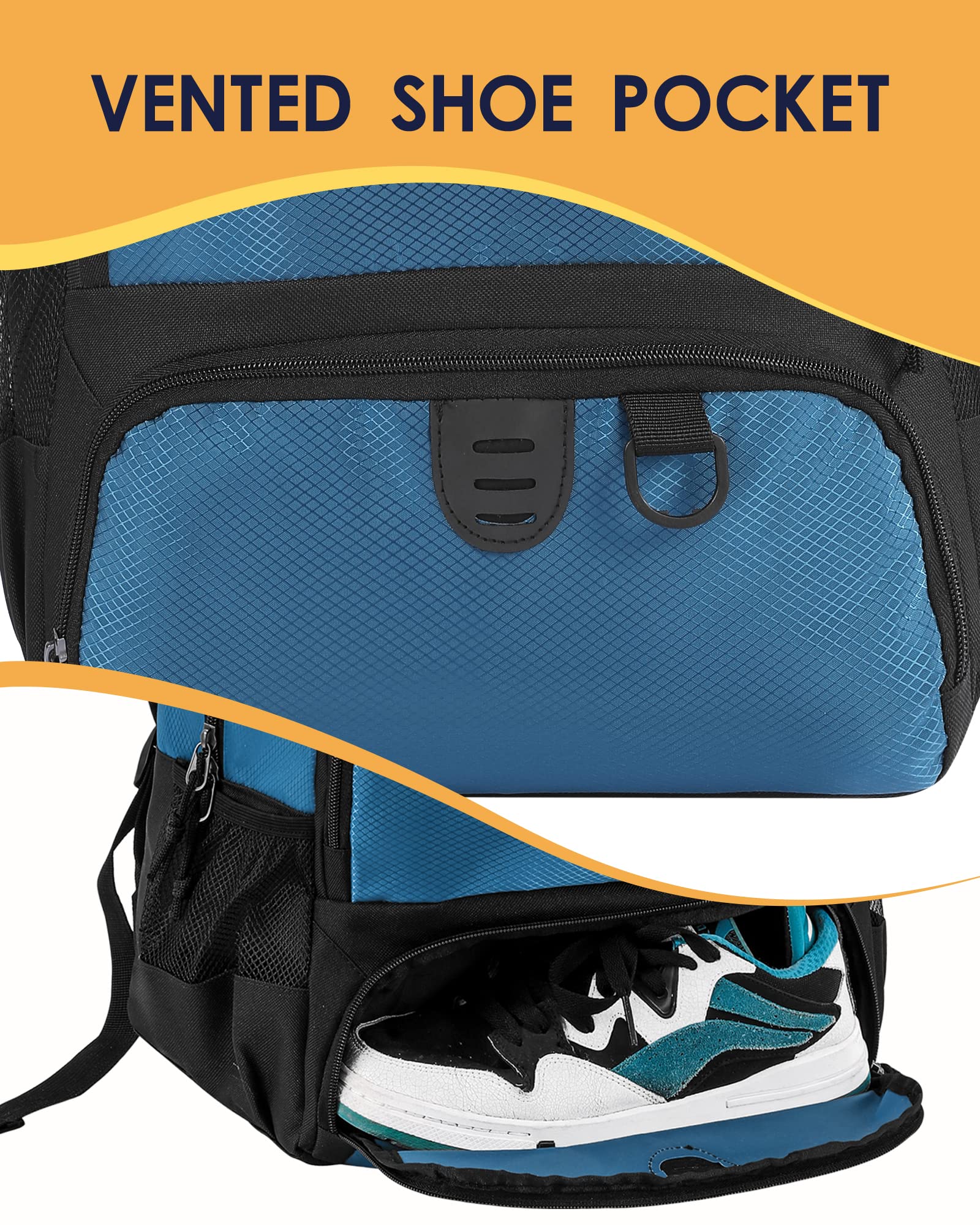 Best Basketball Backpack for Men & Women - 30L Lightweight Breathable Sports Bag with Ball & Shoe Compartment - Perfect for Soccer, Volleyball, Football, Gym, School & Travel