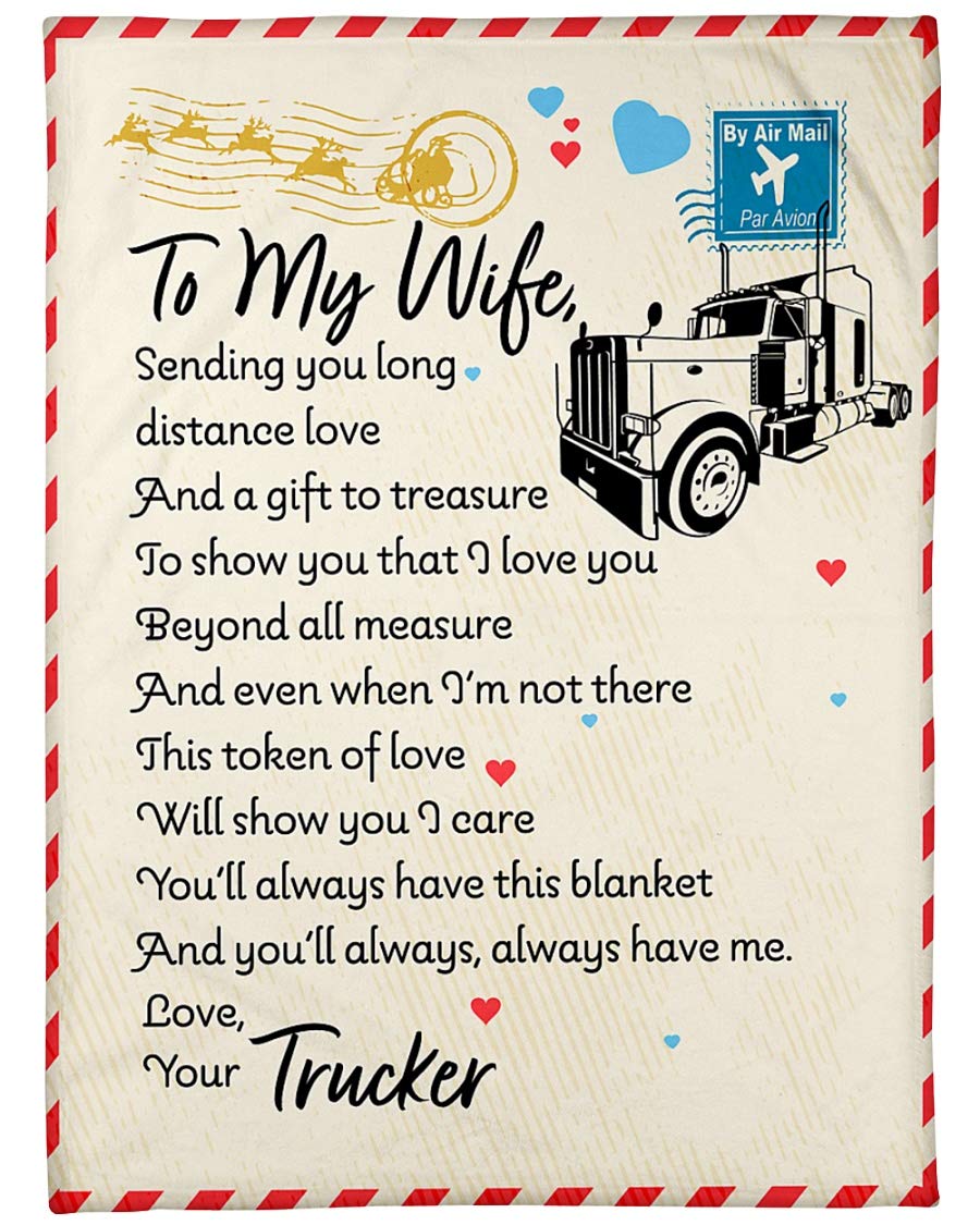 Cholyme LLC Soft Cozy Blanket for Baby, Kids & Adults - Personalized Name Blanket, Trucker's Wife Throw Blanket - 50