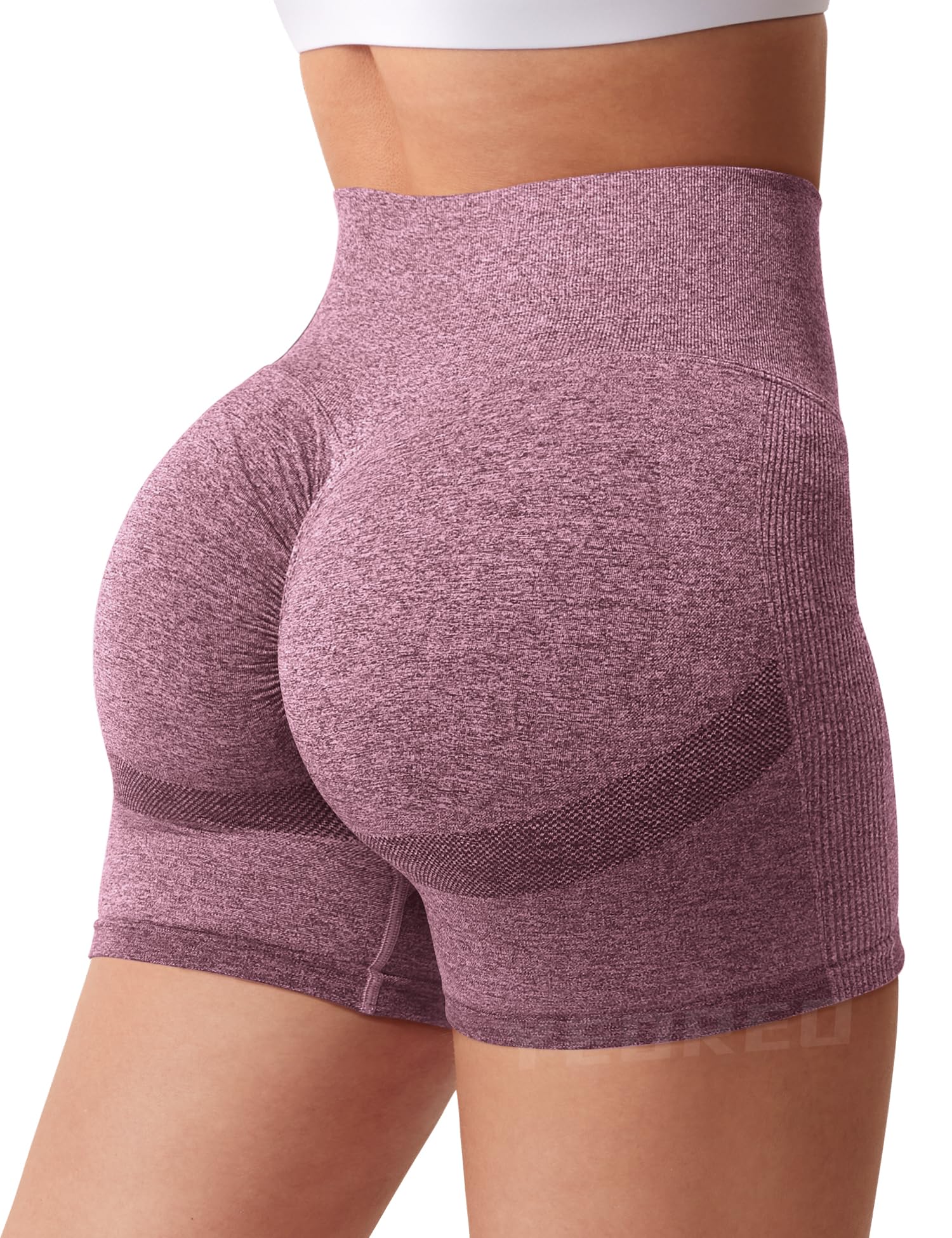YEOREO High Waist Yoga Shorts for Women - Seamless Workout Gym Cycling Shorts with Smile Contour Design | Perfect for Yoga, Running, Gym & Lounge Wear