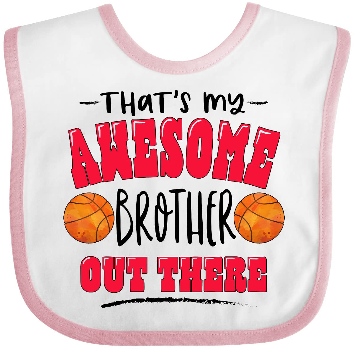 Inktastic Awesome Brother Basketball Baby Bib - Perfect for Game Day Gifts