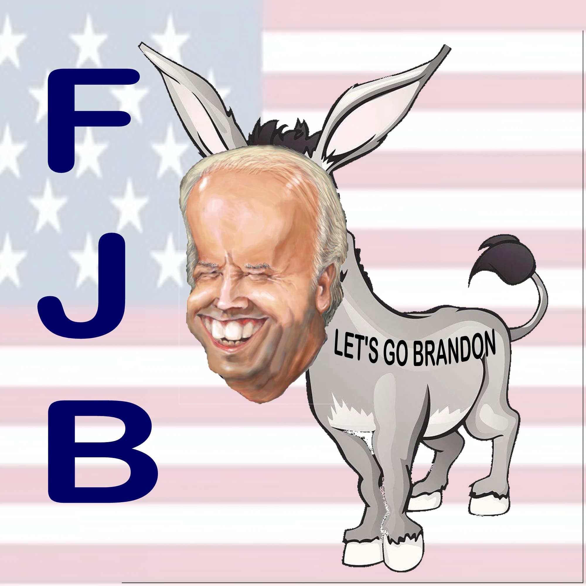 FJB Let's Go Brandon Donkey Refrigerator Magnet - Funny Political Kitchen Decor for Refrigerators, Lockers & Office - Perfect for Conservative Gifts, Home & Office Use