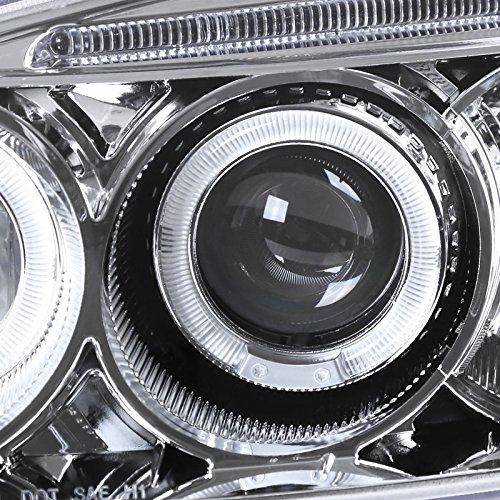 Spec-D Tuning 2LHP-CV01-TM Halo Chrome Clear LED Projector Headlights for Honda Civic - Upgrade Your Ride with Bright, Modern Lighting for Night Driving & Street Style