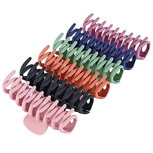 GT Gloptook Large Hair Claw Clips for Women - 4.33 Inch Non-Slip Matte Hair Clips for Thin, Thick & Curly Hair (6 Pack) - Strong Hold 90s Style Hair Accessories for Work, Gym & Everyday Use