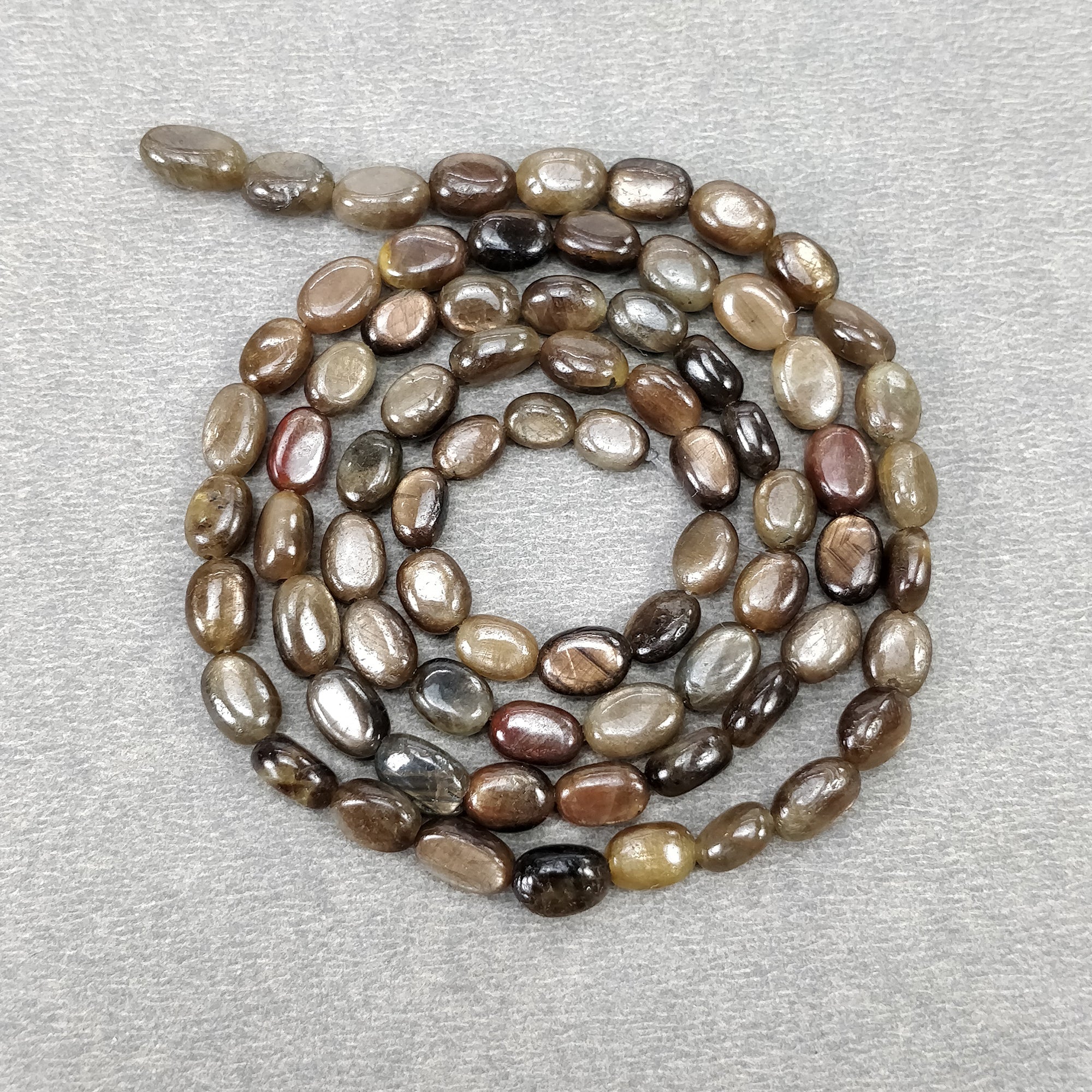 Natural Unheated Golden Brown Chocolate Sapphire Gemstone Cabochon Loose Beads - 75.65cts Oval Plain Nuggets (5x4mm, 6.5x5mm) for Jewelry Making, DIY Crafts, and Beading Projects